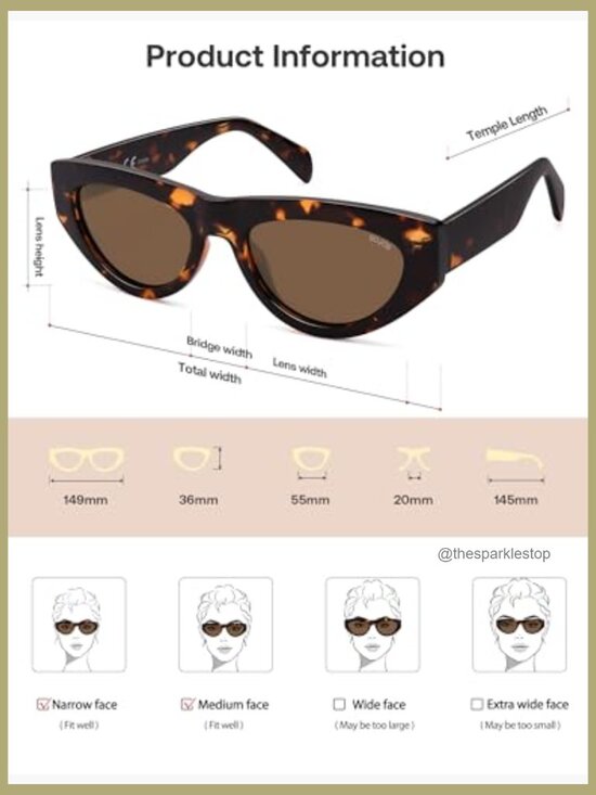 Polarized Cat Eye Sunglasses with UV400 Protection, Acetate Frame main image 2